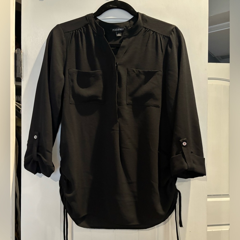 Black Roz & Ali Dress Work Blouse